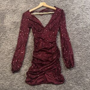 Occasion To Shine Sequin Tie-Back Mini Dress